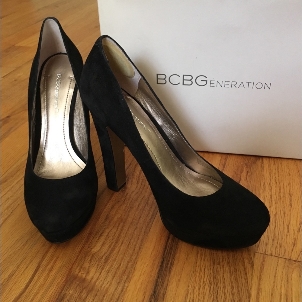 Black suede Platform heels
